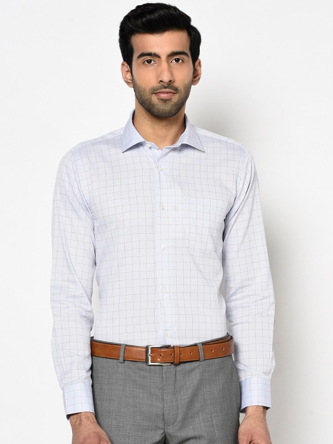 Blackberrys Men Blue India Slim Fit Checked Cotton Casual Shirt