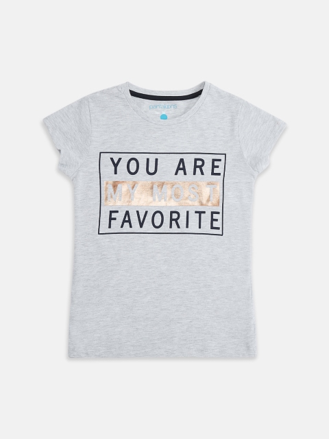 Pantaloons Junior Girls Grey Melange Golden Printed Round Neck Cotton Pure Cotton T-shirt
Pantaloons Junior Girls Grey Melange Golden Printed Round Neck Cotton Pure Cotton T-shirt