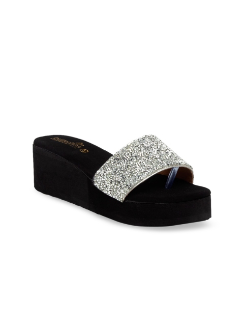 Butterflies Women Silver-Toned Embellished Sandals