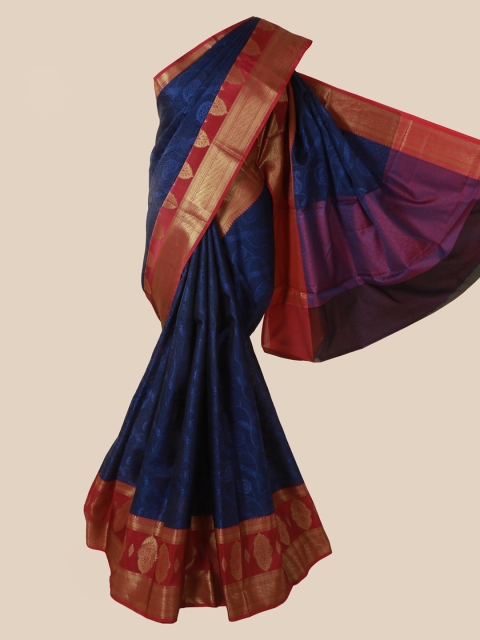 Pothys Navy Blue Woven Design Art Silk Saree