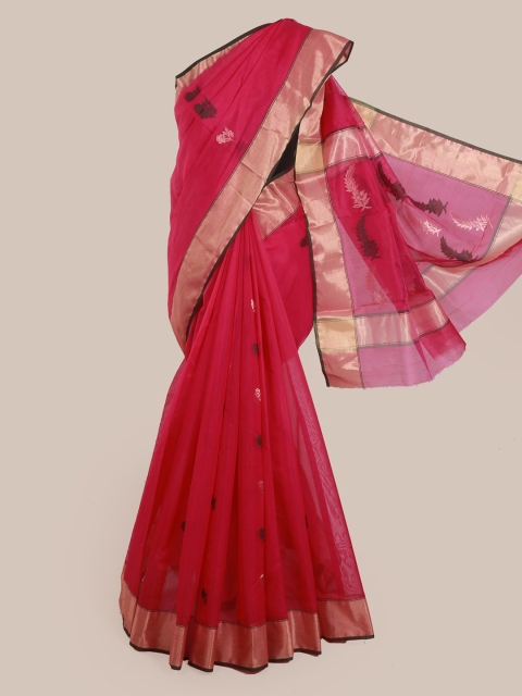 Pothys Magenta Pure Silk Woven Design Kanjeevaram Saree