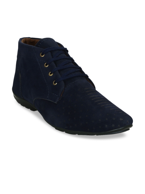 Get Glamr Men Navy Blue Derbys Casual Shoes