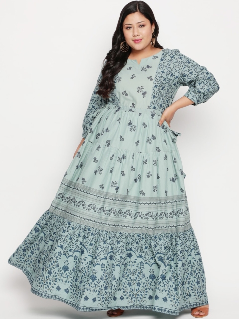 Amydus Women Green Printed Maxi Dress