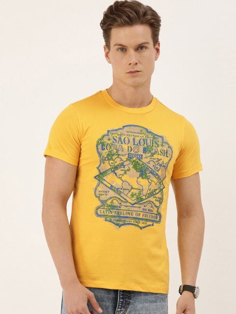 QUANCIOUS Men Mustard Yellow & Blue Printed Round Neck Organic Cotton Sustainable T-shirt
QUANCIOUS Men Mustard Yellow & Blue Printed Round Neck Organic Cotton Sustainable T-shirt