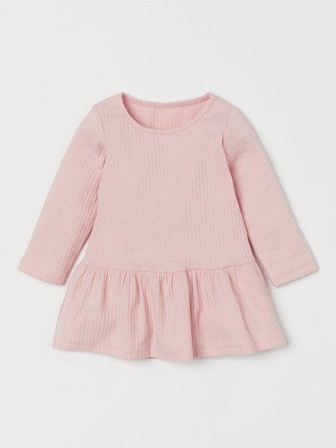 H&M Girls Pink Ribbed Dress