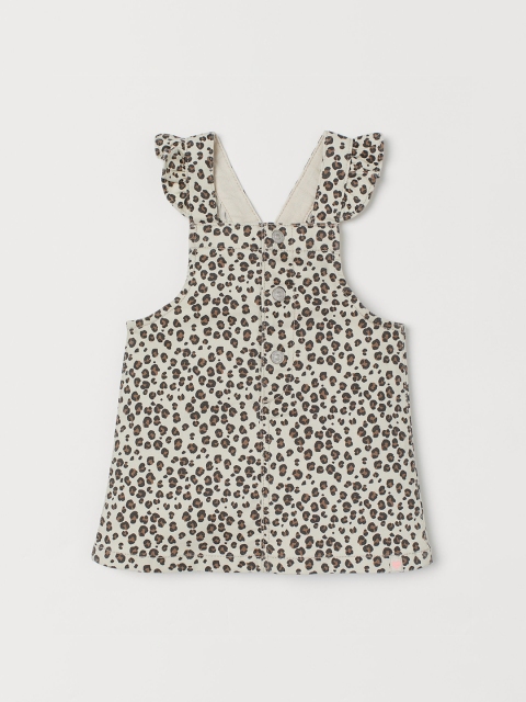 H&M Girls Beige Dungaree Dress