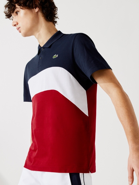 Lacoste Men Multicoloured Colourblocked Polo Collar T-shirt, Multi