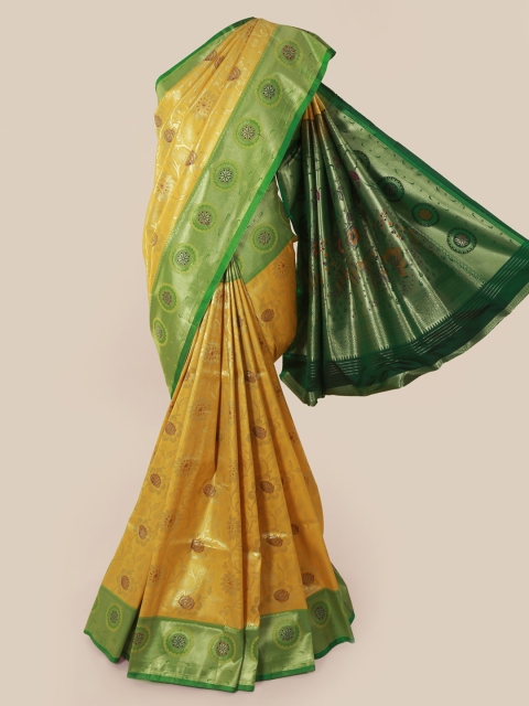 Pothys Yellow & Green Art Silk Woven Design Saree