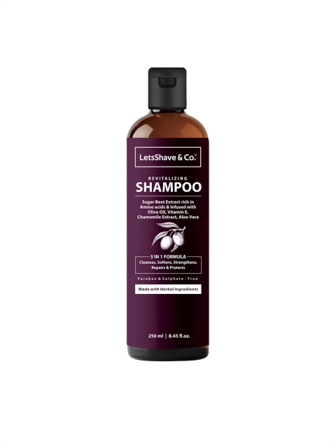 LetsShave Hydrating Shampoo - Smooth & Shiny Revitalization - 250 ml, Purple
