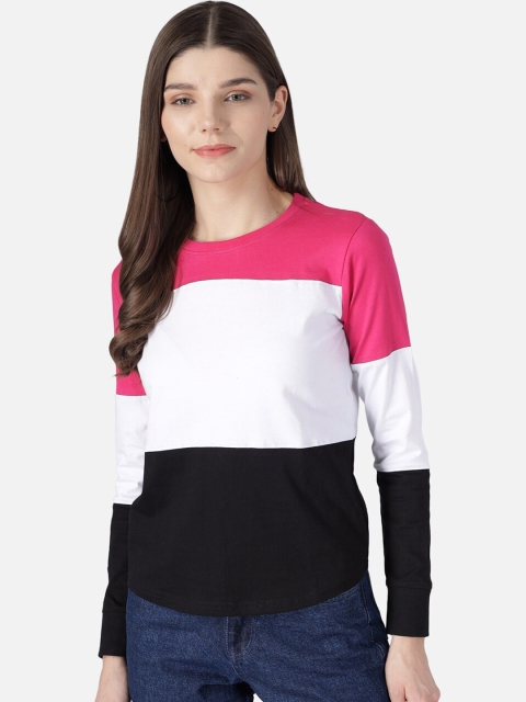The Dry State Women Multicoloured Colourblocked T-shirt, Multi