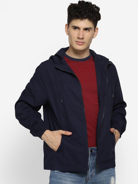 FOREVER 21 Men Blue Striped Tailored Jacket