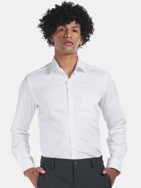 Arrow Men White Slim Fit Solid Formal Shirt