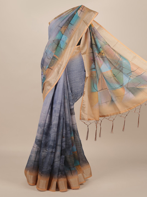 Pothys Grey & Brown Linen Blend Printed Saree
Pothys Grey & Brown Linen Blend Printed Saree