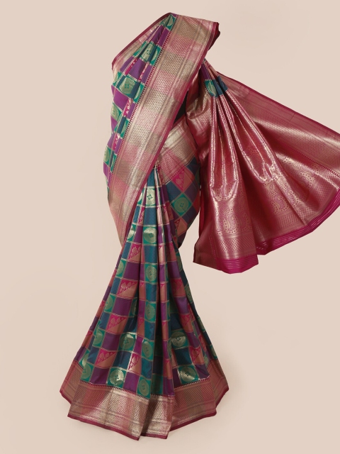 Pothys Green & Pink Art Silk Woven Design Banarasi Saree