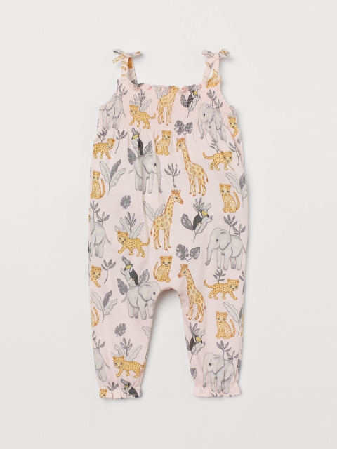 H&M Girls Pink Patterned Romper Suit