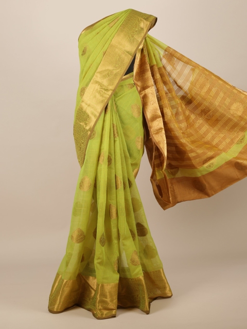 Pothys Green Woven Design Jute Silk Saree