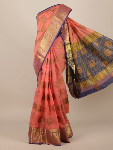 Pothys Pink Woven Design Jute Silk Saree