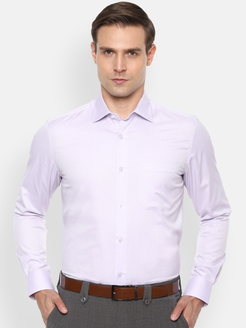 Louis Philippe Men Lavender Regular Fit Self Design Formal Shirt
