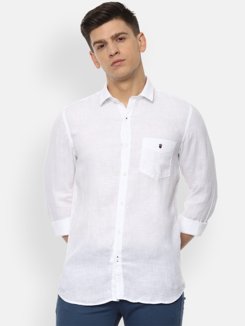 Louis Philippe Sport Men White Slim Fit Solid Casual Shirt