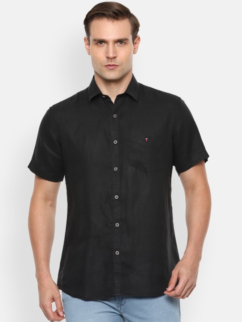 Louis Philippe Sport Men Black Slim Fit Solid Casual Shirt