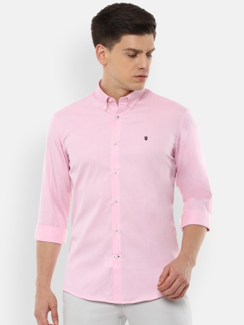 Louis Philippe Sport Men Pink Pure Cotton Slim Fit Solid Smart Casual Shirt