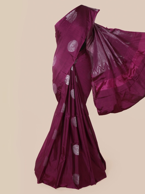 Pothys Magenta & Silver Woven Design Saree