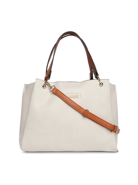 Forever Glam by Pantaloons Off-White Solid Shoulder Bag