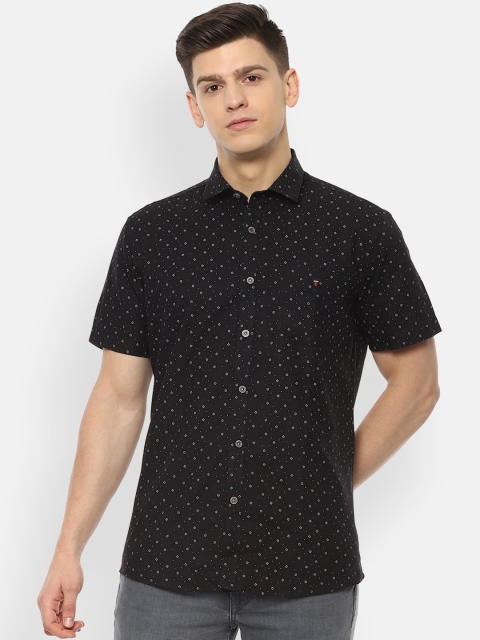 Louis Philippe Sport Men Black Slim Fit Printed Casual Shirt