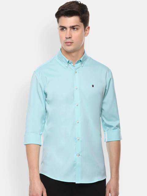Louis Philippe Sport Men Blue Slim Fit Solid Cotton Casual Shirt