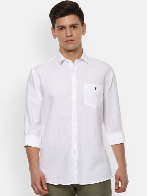 Louis Philippe Sport Men White Slim Fit Solid Casual Shirt