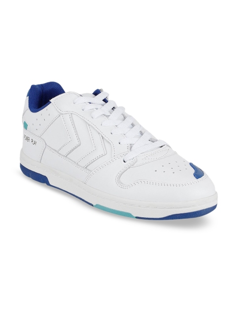 hummel Unisex White Perforations Leather Sneakers