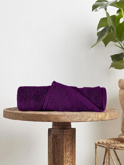 Divine Casa Unisex Purple Solid 500 GSM Bath Towel