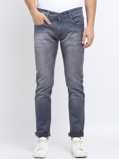 Rodamo Men Grey Slim Fit Mid-Rise Clean Look Jeans