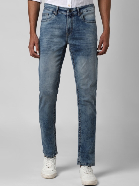 Peter England Casuals Men Blue Washed Slim Fit Mid-Rise Clean Look Jeans