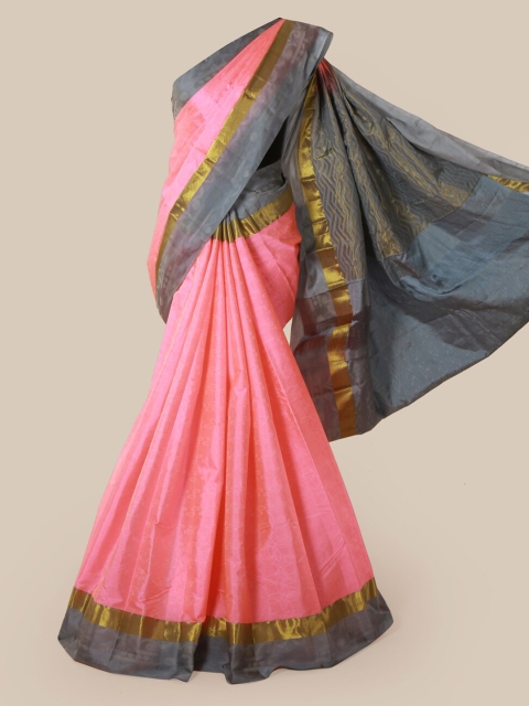 Pothys Pink Printed Pure Silk Saree