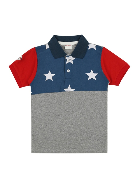 RAINE AND JAINE Boys Navy & Grey Melange Pure Cotton Star Print Polo Collar T-shirt, Navy blue
RAINE AND JAINE Boys Navy & Grey Melange Pure Cotton Star Print Polo Collar T-shirt, Navy blue