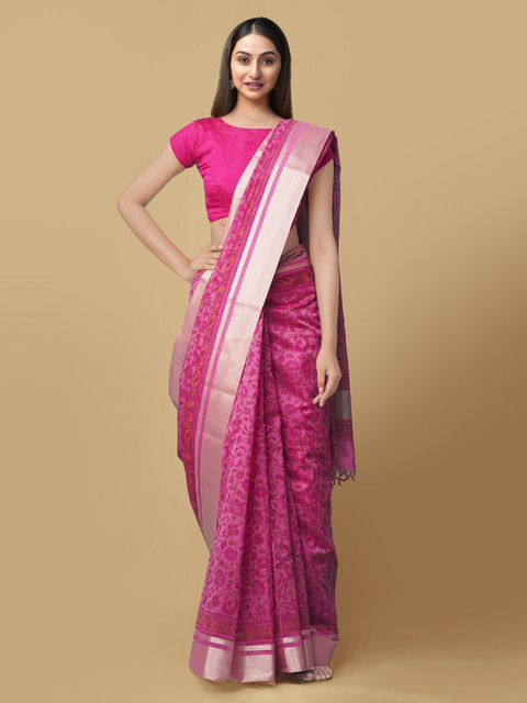 Unnati Silks Pink Silk Cotton Printed Chanderi Sustainable Saree
Unnati Silks Pink Silk Cotton Printed Chanderi Sustainable Saree