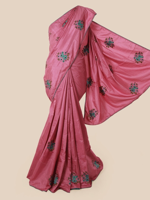 Pothys Pink Embroidered Art Silk Saree