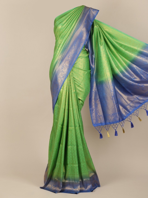 Pothys Green Woven Design Jute Silk Saree