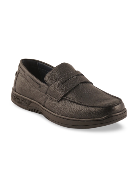 ID Men Black Leather Loafers