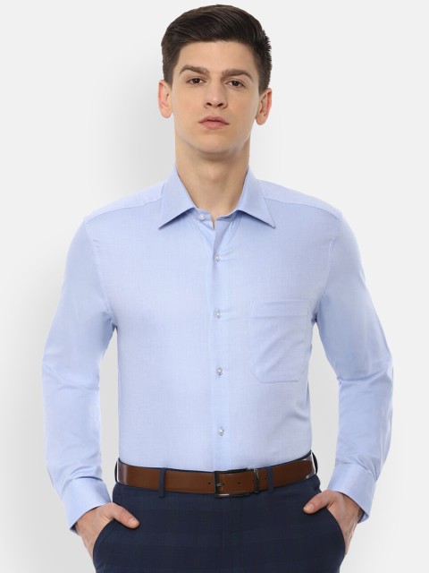 Louis Philippe Men Blue Regular Fit Self Design Casual Shirt