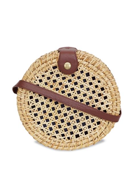 Diwaah Beige Self Design Sling Bag