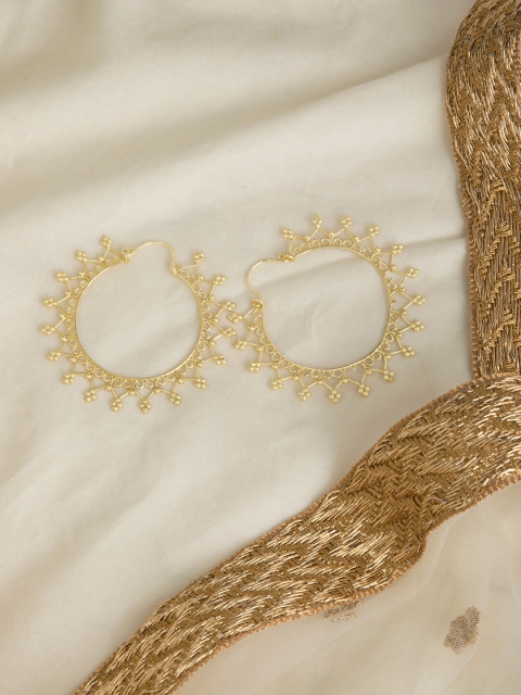 INDYA Gold-Plated Spiked Hoop Earrings