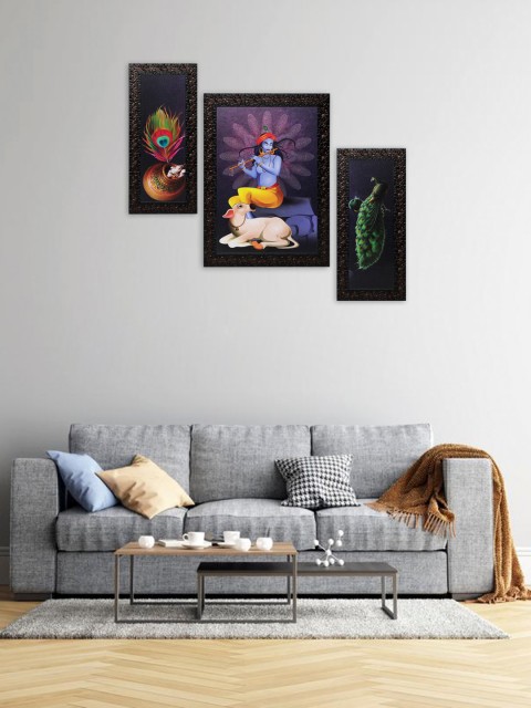 Indianara Set of 3 Multicoloured Radha Krishna Framed Wall Paintings without Glass, Multi
Indianara Set of 3 Multicoloured Radha Krishna Framed Wall Paintings without Glass, Multi