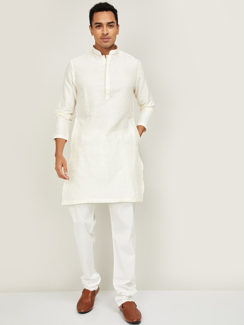 Melange by Lifestyle Men Cream-Coloured Pure Cotton Geometric Printed Chikankari Kurta
Melange by Lifestyle Men Cream-Coloured Pure Cotton Geometric Printed Chikankari Kurta