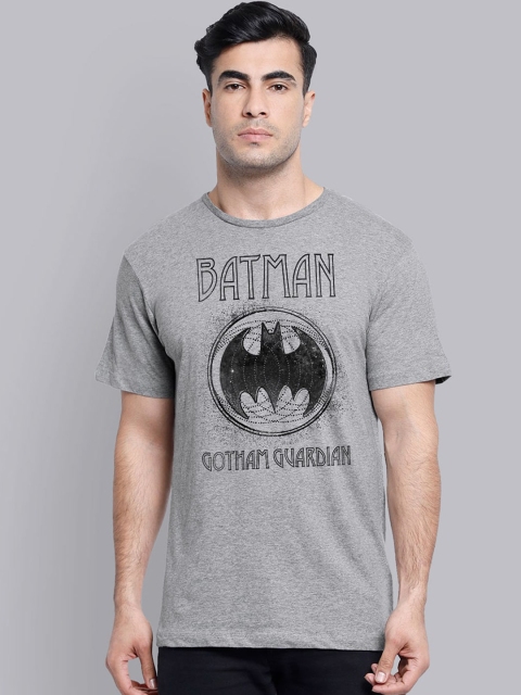 Free Authority Men Grey Printed Round Neck T-shirt