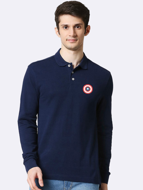 Bewakoof Men Blue Marvel Shield Printed Polo Collar Cotton T-shirt
Bewakoof Men Blue Marvel Shield Printed Polo Collar Cotton T-shirt