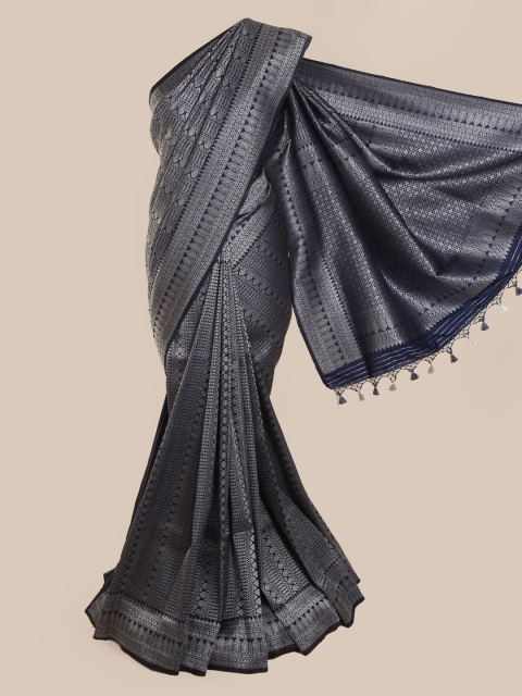 Pothys Blue Pure Silk Woven Design Banarasi Saree