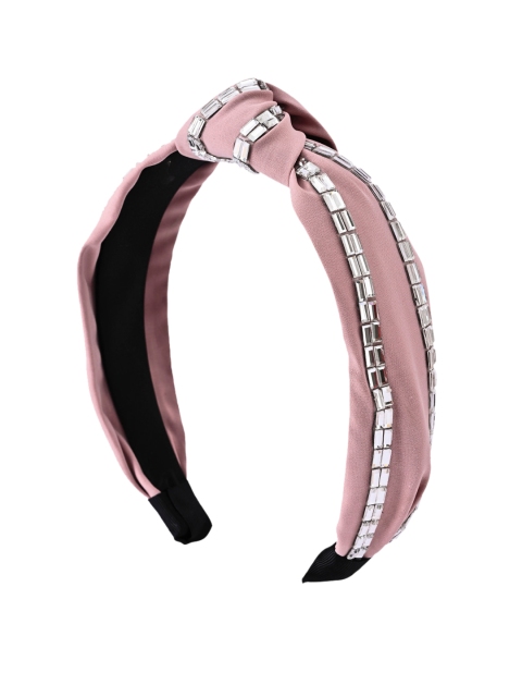 BuckleUp Women Pink & Silver-Coloured Embellished Hairband