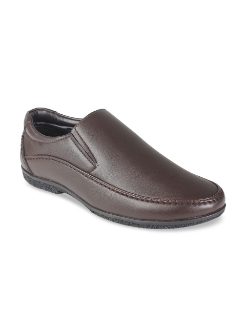 Vardhra Men Brown Solid Formal Slip-On Shoes
